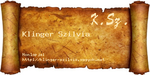 Klinger Szilvia névjegykártya