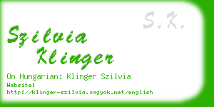 szilvia klinger business card